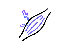 Icono de calambre muscular