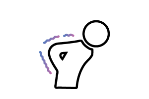 Icono de persona con espasmo muscular