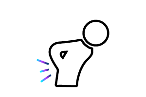 Icono de persona con dificultarse para mantenerse erguida