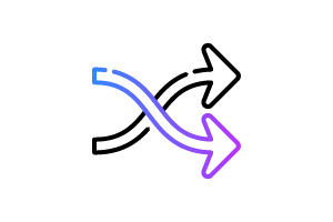 Flechas que indican el icono de flexibilidad