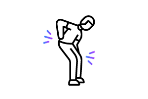 Icono que muestra a una persona con dolor de espalda