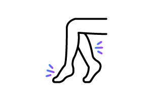 Icono de dolor en las piernas