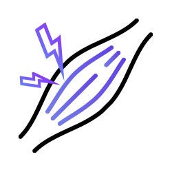 Icono de calambre muscular