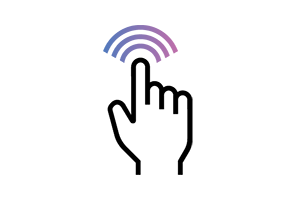 Icono que muestra una mano con sensibilidad